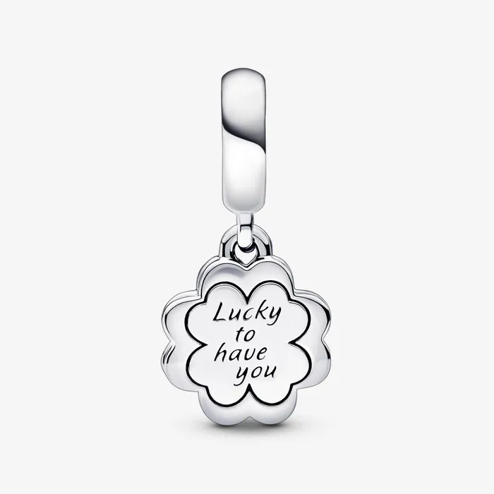 Dangle Charms Women Pandora Fourleaf Clover Friendship Double Dangle Charm