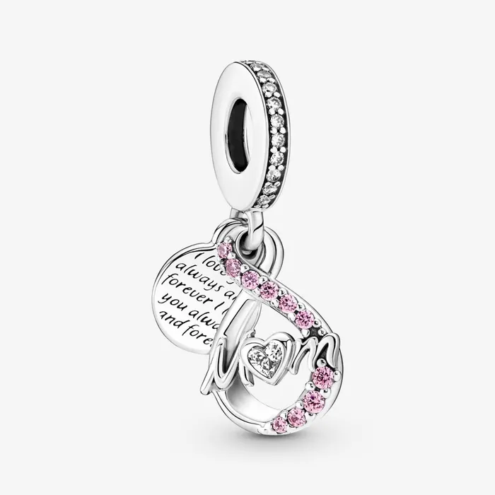 Dangle Charms Women Pandora Mum Infinity Pav Double Dangle Charm