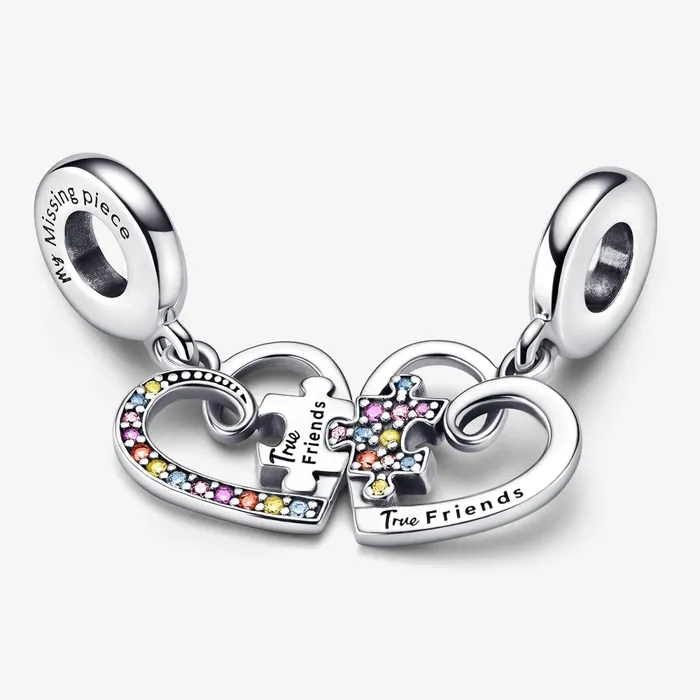 Dangle Charms Women Pandora Puzzle Piece Hearts Splittable Friendship Dangle Charm