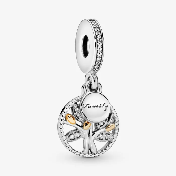 Dangle Charms Women Pandora Sparkling Family Tree Dangle Charm Twotone