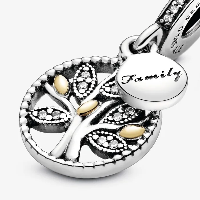Dangle Charms Women Pandora Sparkling Family Tree Dangle Charm Twotone