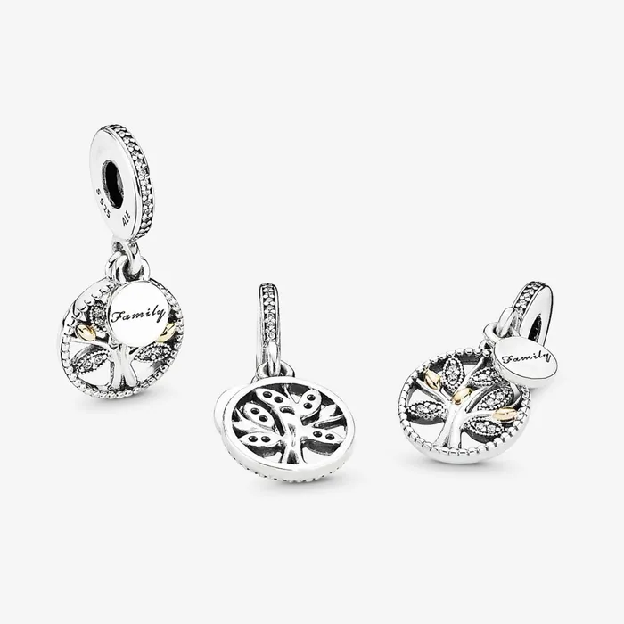 Dangle Charms Women Pandora Sparkling Family Tree Dangle Charm Twotone