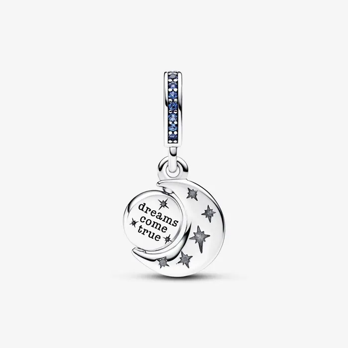 Dangle Charms Women Pandora Sparkling Moon Spinning Dangle Charm