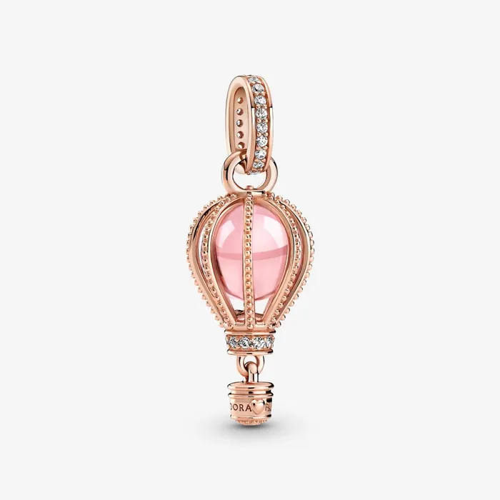 Dangle Charms Women Pandora Sparkling Pink Hot Air Balloon Dangle Charm