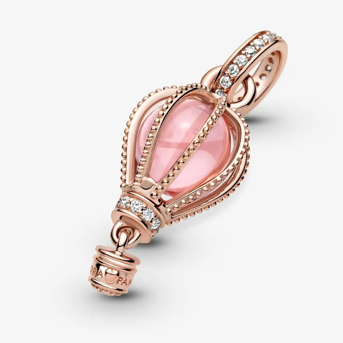 Dangle Charms Women Pandora Sparkling Pink Hot Air Balloon Dangle Charm