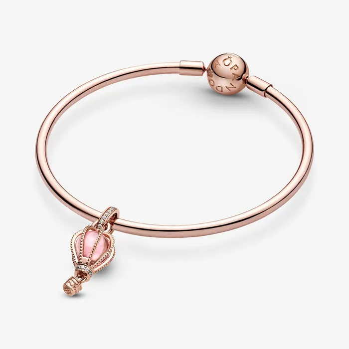 Dangle Charms Women Pandora Sparkling Pink Hot Air Balloon Dangle Charm