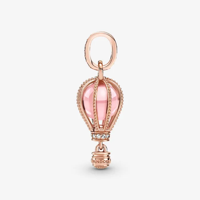 Dangle Charms Women Pandora Sparkling Pink Hot Air Balloon Dangle Charm