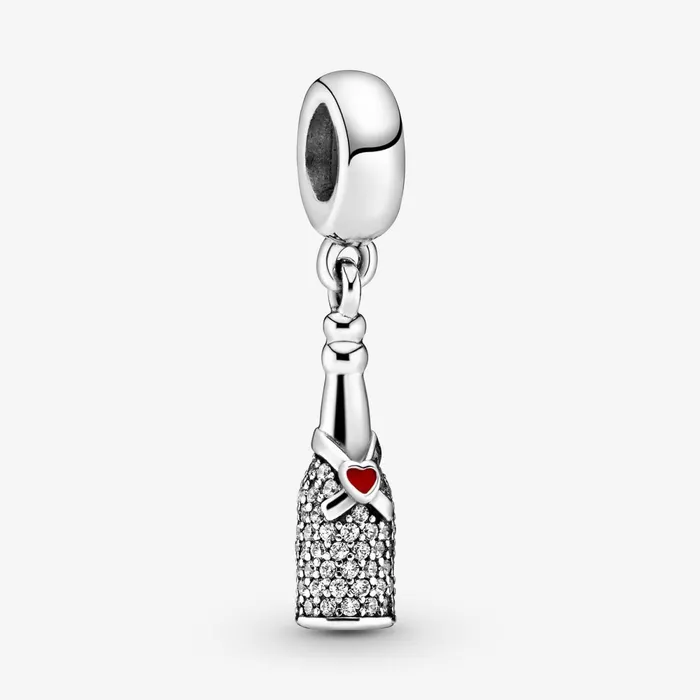 Dangle Charms Women Pandora Sparkling Wine Bottle Dangle Charm