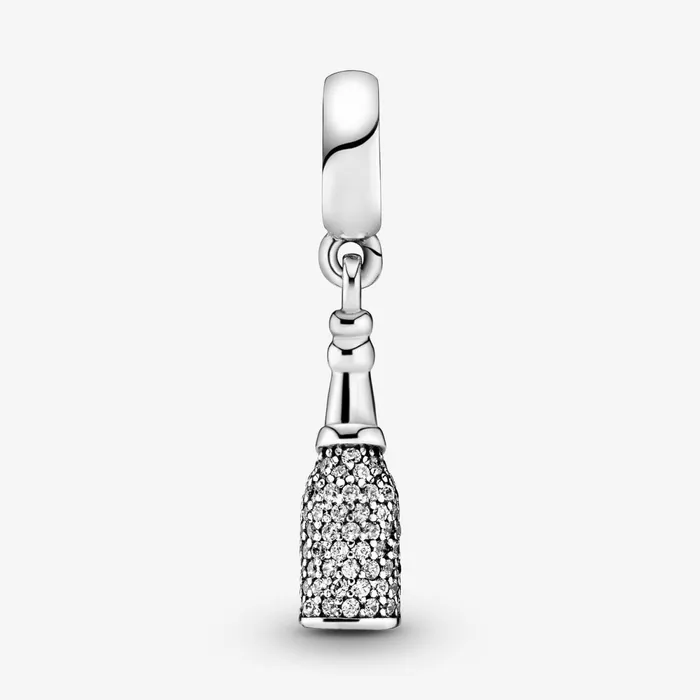 Dangle Charms Women Pandora Sparkling Wine Bottle Dangle Charm