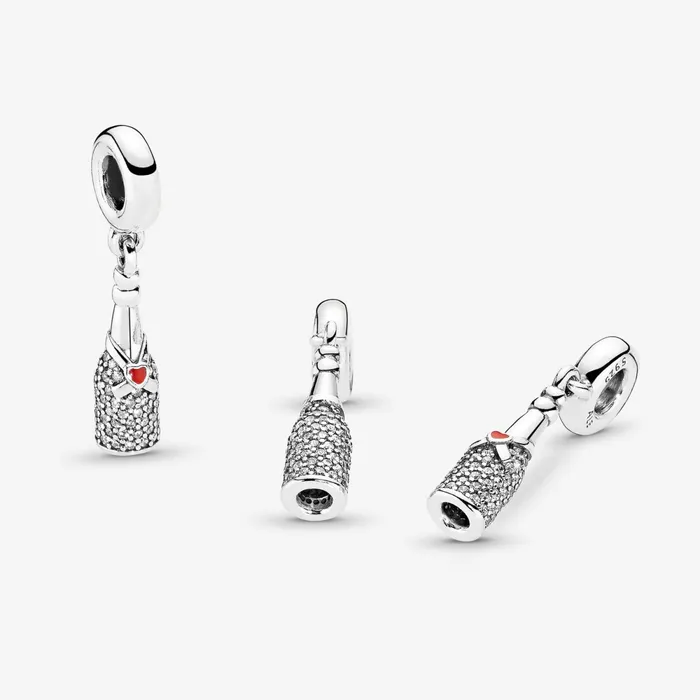 Dangle Charms Women Pandora Sparkling Wine Bottle Dangle Charm