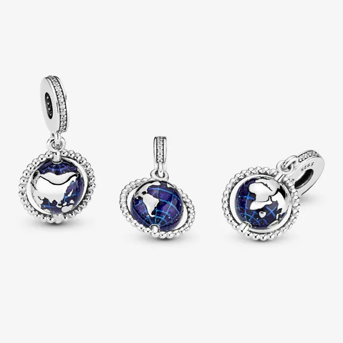 Dangle Charms Women Pandora Spinning Globe Dangle Charm