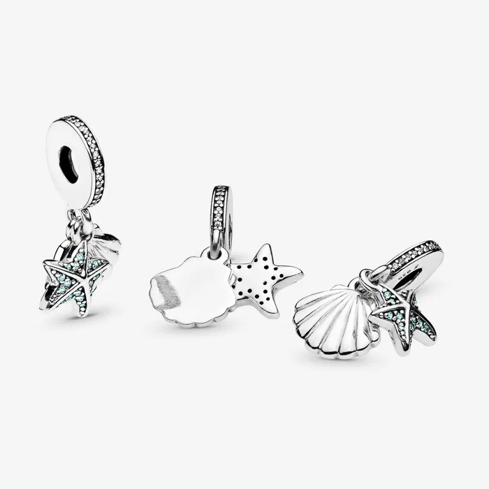 Dangle Charms Women Pandora Starfish and Sea Shell Dangle Charm