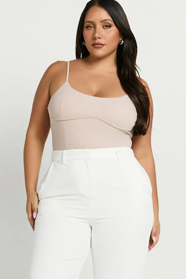Daramie Bodysuit 8211 Underbust Detail Bodysuit In Sand Women Showpo Basics