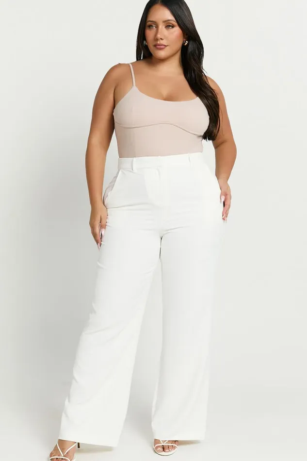 Daramie Bodysuit 8211 Underbust Detail Bodysuit In Sand Women Showpo Basics