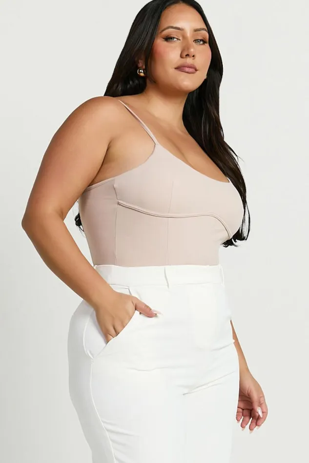 Daramie Bodysuit 8211 Underbust Detail Bodysuit In Sand Women Showpo Basics