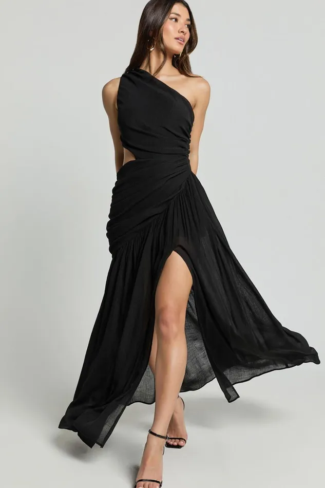 Darcy Maxi Dress 8211 One Shoulder Side Cut Out Gathered Dress In Black Women Showpo Curve Clothes Darcy Maxi Dress 8211 One Shoulder Side Cut Out Gathered Dress In Black Women Showpo Curve Clothes