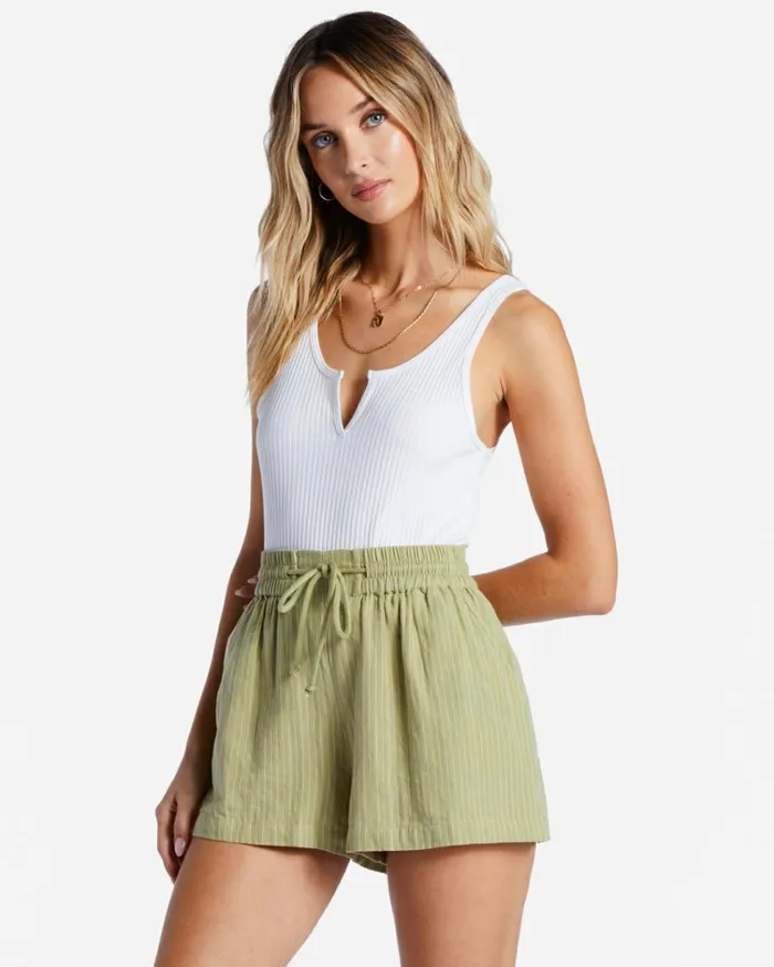Day Tripper Elastic Shorts Avocado 1 Women Billabong Shorts