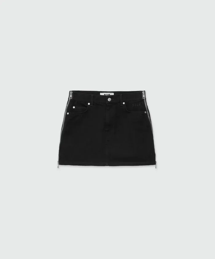 Denim Miniskirt With Zipper Women MSGM Skirts