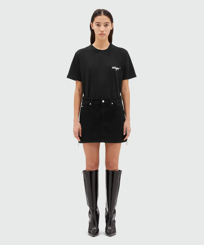 Denim Miniskirt With Zipper Women MSGM Skirts
