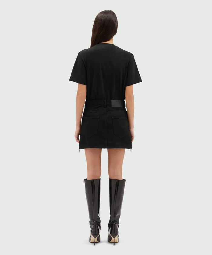 Denim Miniskirt With Zipper Women MSGM Skirts