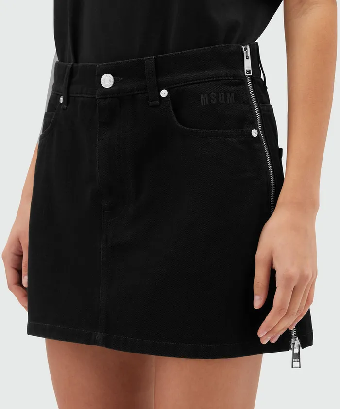 Denim Miniskirt With Zipper Women MSGM Skirts