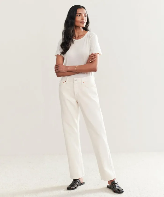 Denim Women Jenni Kayne Easy Straight Crop Vintage White