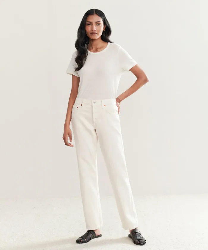 Denim Women Jenni Kayne Easy Straight Crop Vintage White