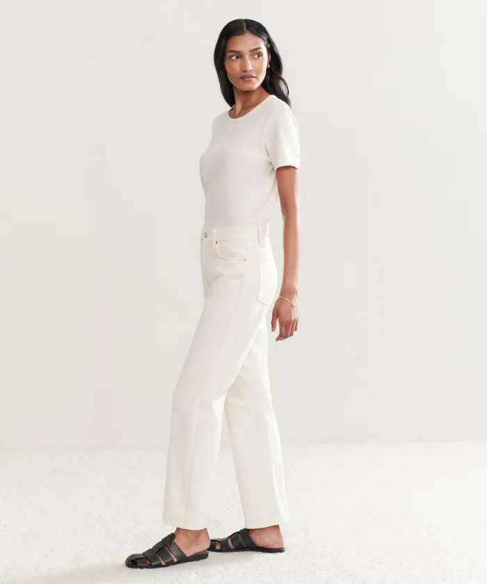 Denim Women Jenni Kayne Easy Straight Crop Vintage White