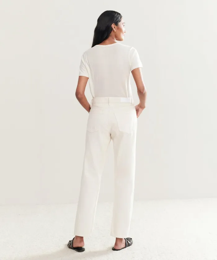 Denim Women Jenni Kayne Easy Straight Crop Vintage White