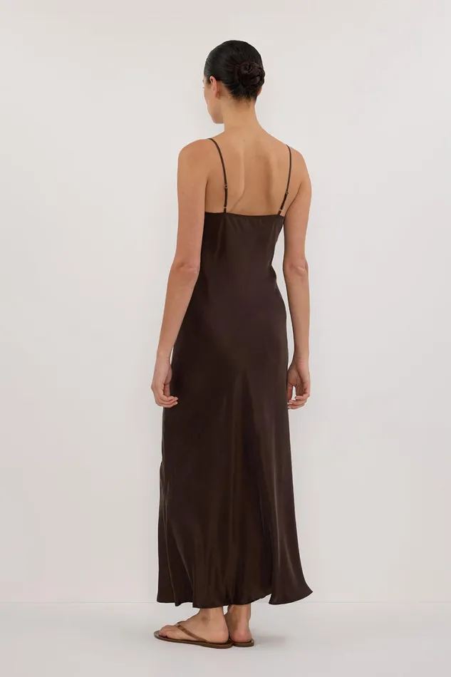 DISSH Event Dresses COLETTE BITTER CHOC SILK DRESS 8211 Women