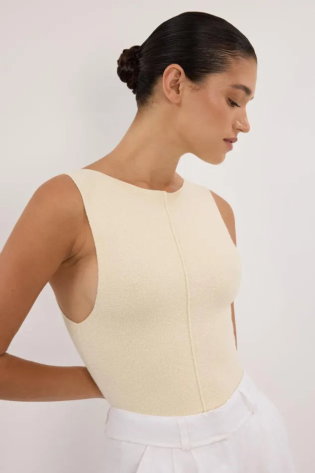 DISSH Knitted OWEN CREAM BOAT NECK TOP 8211 Women