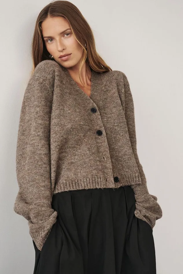 DISSH Knitted PIP CHOC MARLE KNIT CARDIGAN 8211 Women