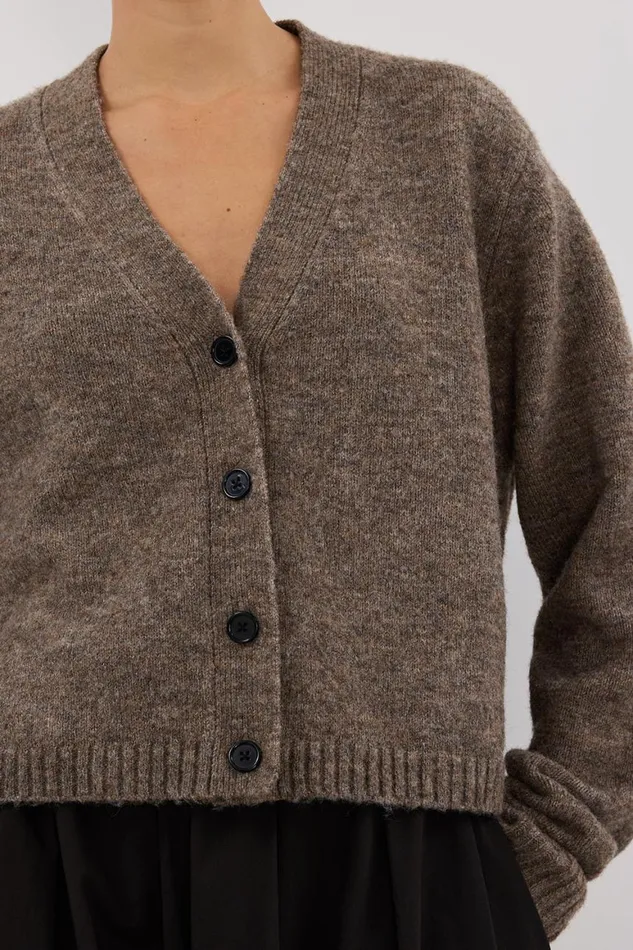 DISSH Knitted PIP CHOC MARLE KNIT CARDIGAN 8211 Women