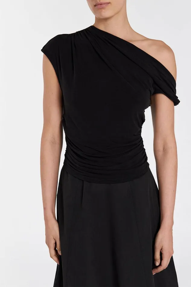 DISSH Knitted RIO WASHED BLACK DRAPED TWIST TOP 8211 Women