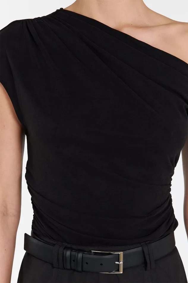 DISSH Knitted RIO WASHED BLACK DRAPED TWIST TOP 8211 Women