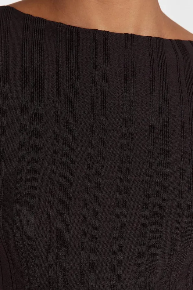 DISSH Knitted SYLVIA BITTER CHOC CAP SLEEVE TOP 8211 Women