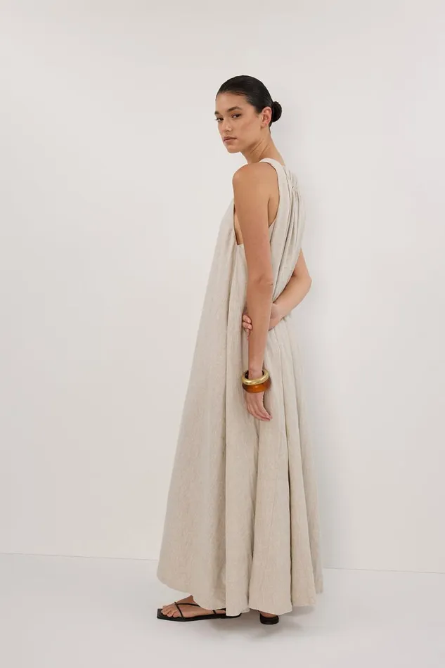 DISSH Linen Dresses ISABELLE NATURAL LINEN MIDI DRESS 8211 Women