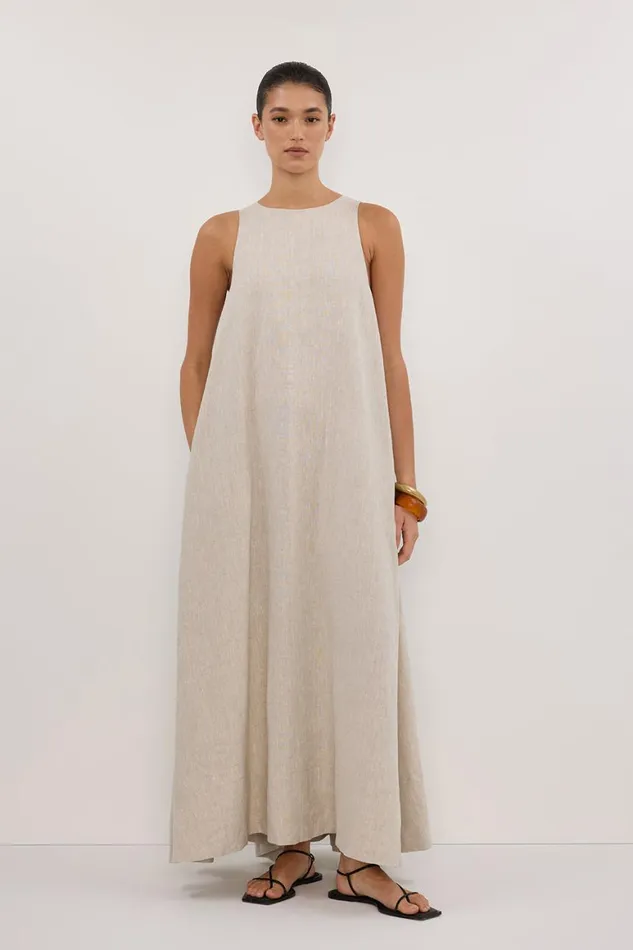 DISSH Linen Dresses ISABELLE NATURAL LINEN MIDI DRESS 8211 Women