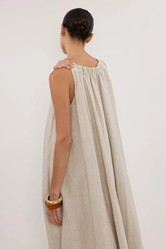 DISSH Linen Dresses ISABELLE NATURAL LINEN MIDI DRESS 8211 Women