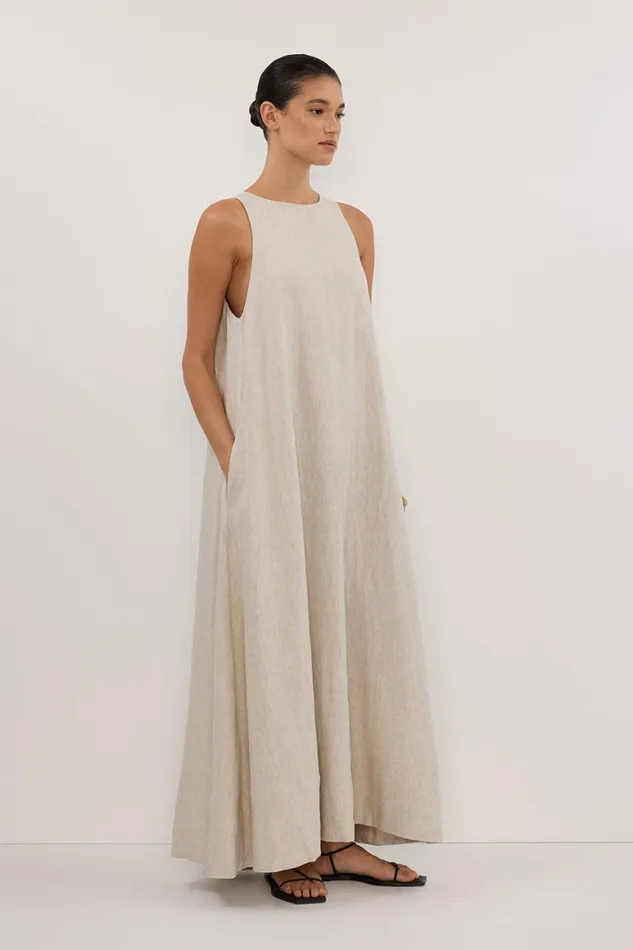 DISSH Linen Dresses ISABELLE NATURAL LINEN MIDI DRESS 8211 Women