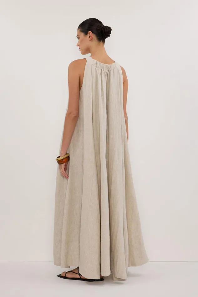 DISSH Linen Dresses ISABELLE NATURAL LINEN MIDI DRESS 8211 Women