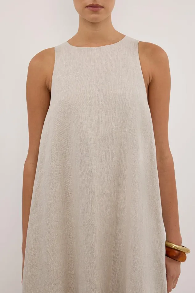 DISSH Linen Dresses ISABELLE NATURAL LINEN MIDI DRESS 8211 Women