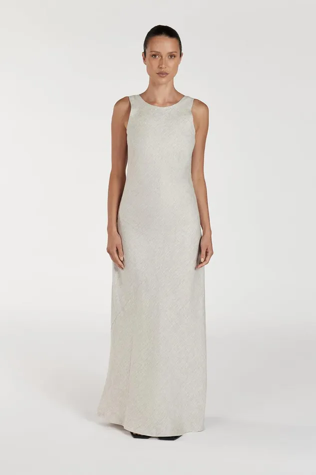 DISSH Linen Dresses LYRA NATURAL LINEN MIDI DRESS 8211 Women