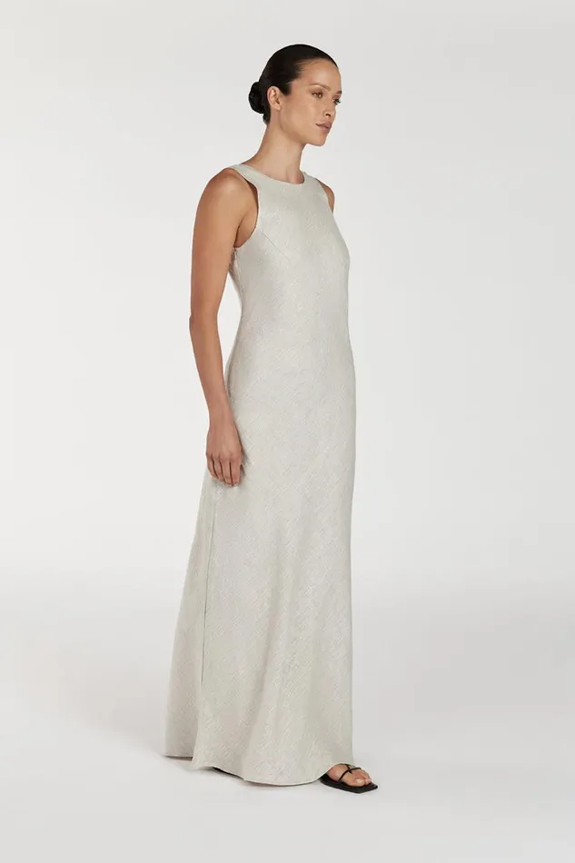 DISSH Linen Dresses LYRA NATURAL LINEN MIDI DRESS 8211 Women