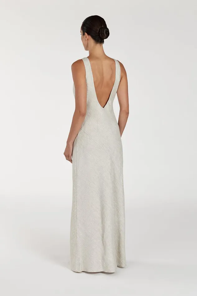 DISSH Linen Dresses LYRA NATURAL LINEN MIDI DRESS 8211 Women
