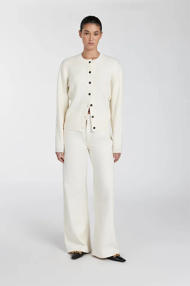 DISSH Long Sleeved AXEL CREAM CASHMERE BLEND CARDIGAN 8211 Women