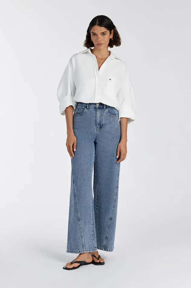 DISSH Long Sleeved RHEA WHITE COTTON SHIRT 8211 Women