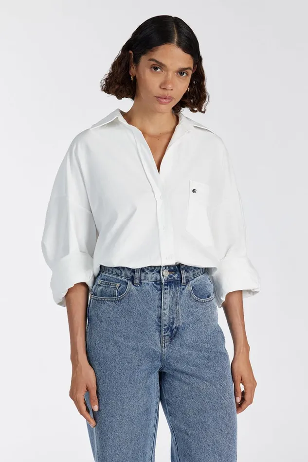 DISSH Long Sleeved RHEA WHITE COTTON SHIRT 8211 Women
