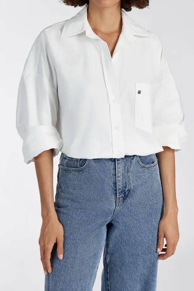 DISSH Long Sleeved RHEA WHITE COTTON SHIRT 8211 Women