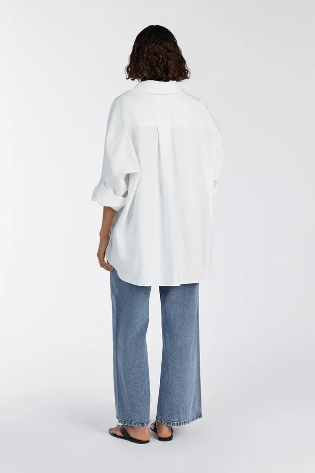 DISSH Long Sleeved RHEA WHITE COTTON SHIRT 8211 Women